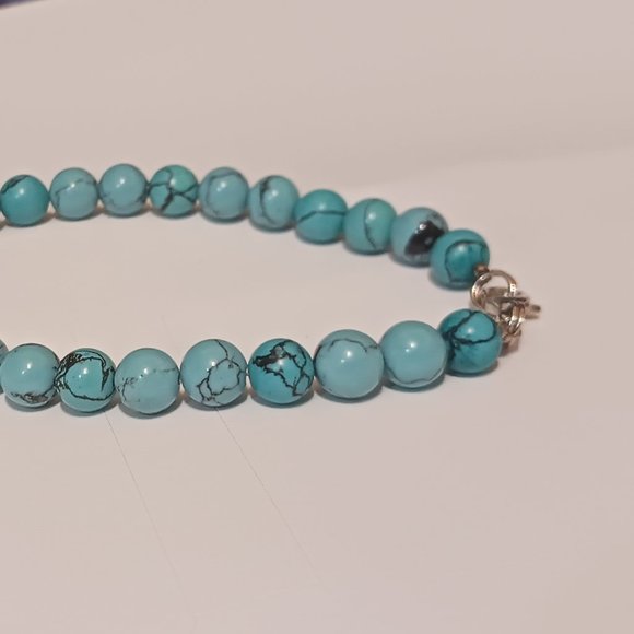 Vintage Hand Crafted Genuine Turquoise Beaded Bracelet - Picture 11 of 13